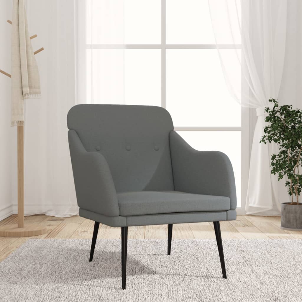 vidaXL Armchair Dark Gray 24.8"x29.9"x31.5" Fabric