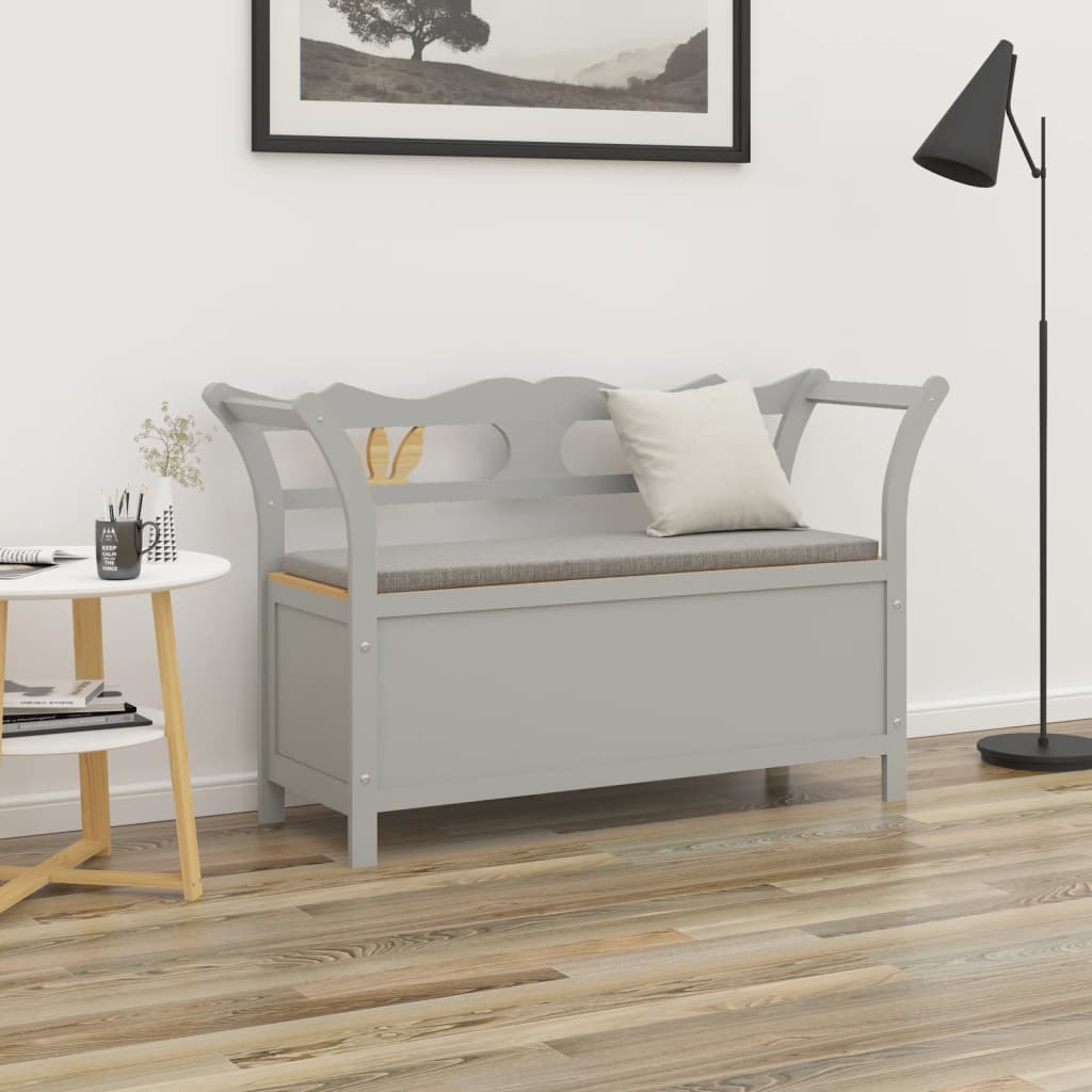 vidaXL Bench Gray 42.1"x17.7"x29.7" Solid Wood Fir