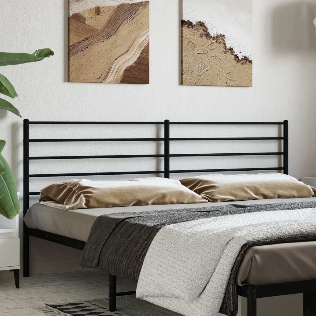 vidaXL Metal Headboard Black 70.9"