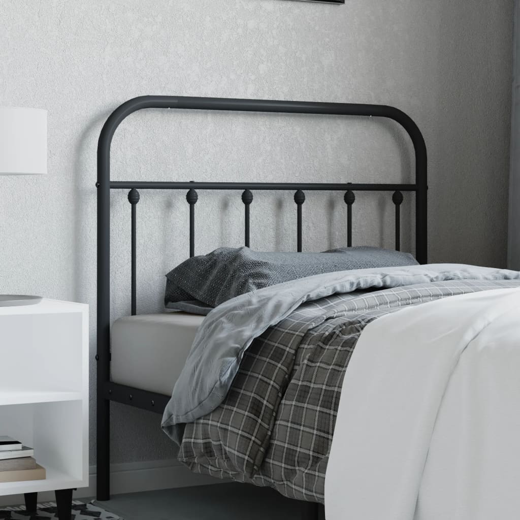 vidaXL Metal Headboard Black 39.4"