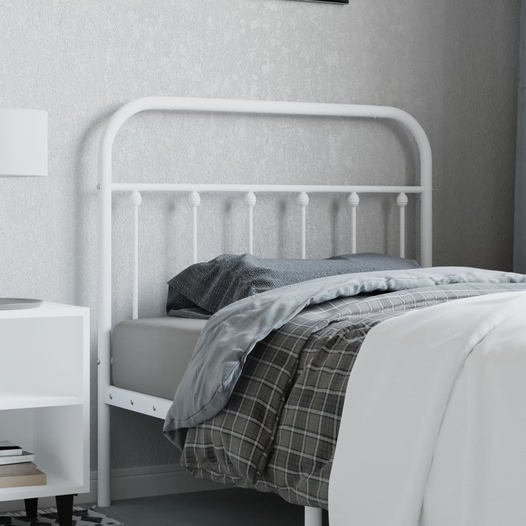 vidaXL Metal Headboard White 39.4"