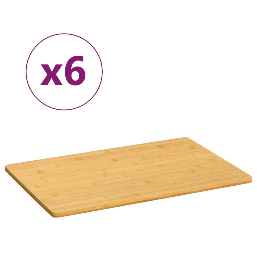 vidaXL Breakfast Plates 6 pcs 13.8"x9.1"x0.3" Bamboo