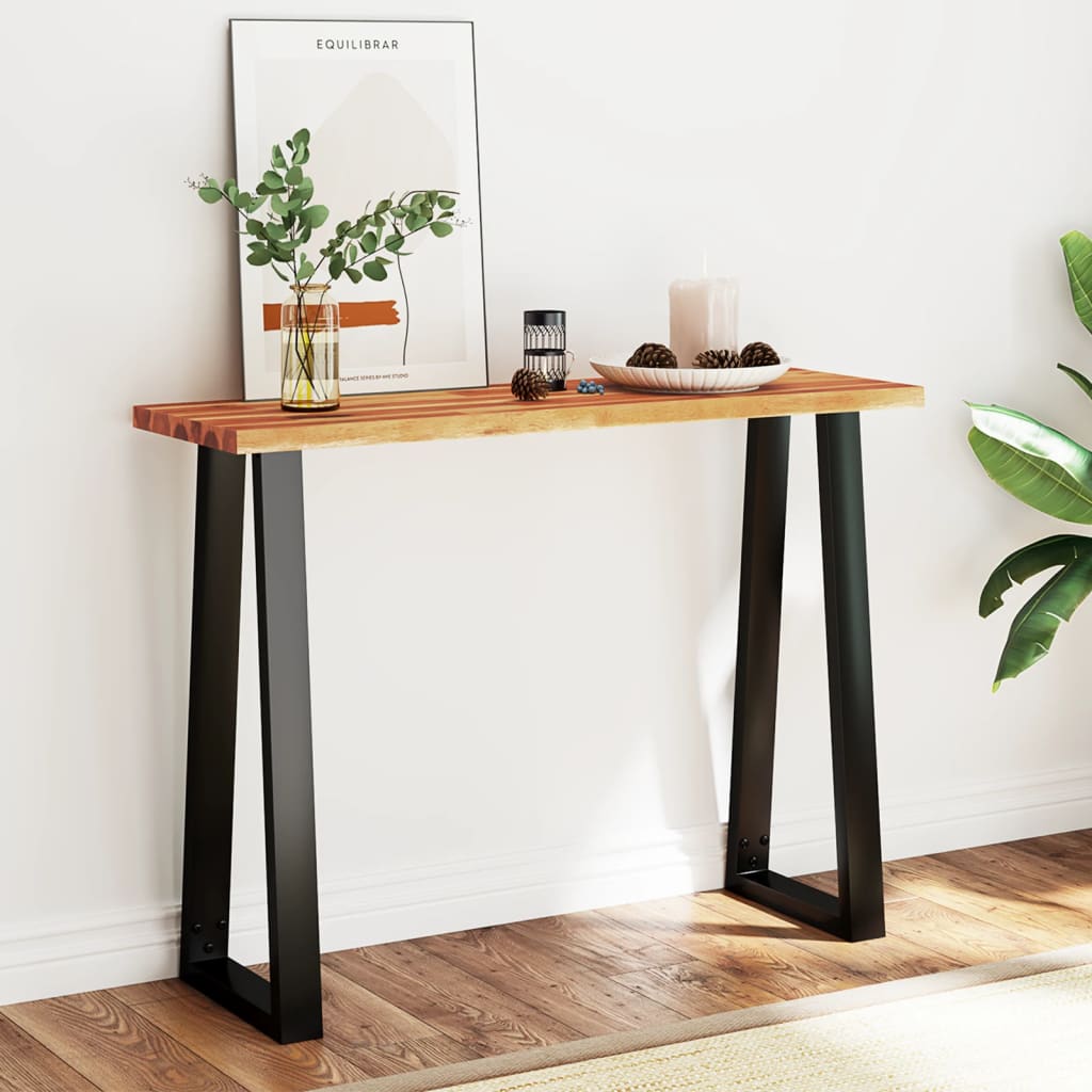 vidaXL Console Table with Live Edge 43.3"x13.8"x31.5" Solid Wood Acacia