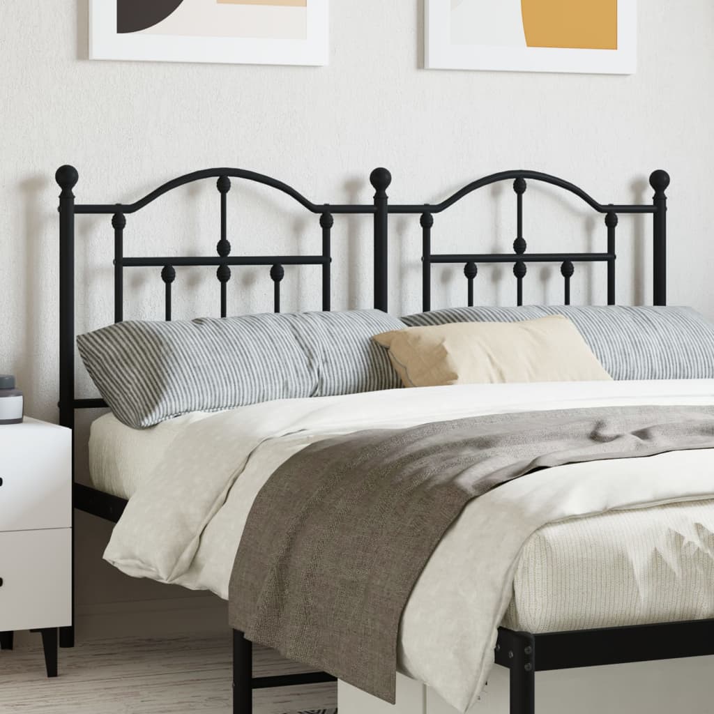 vidaXL Metal Headboard Black 53.1"