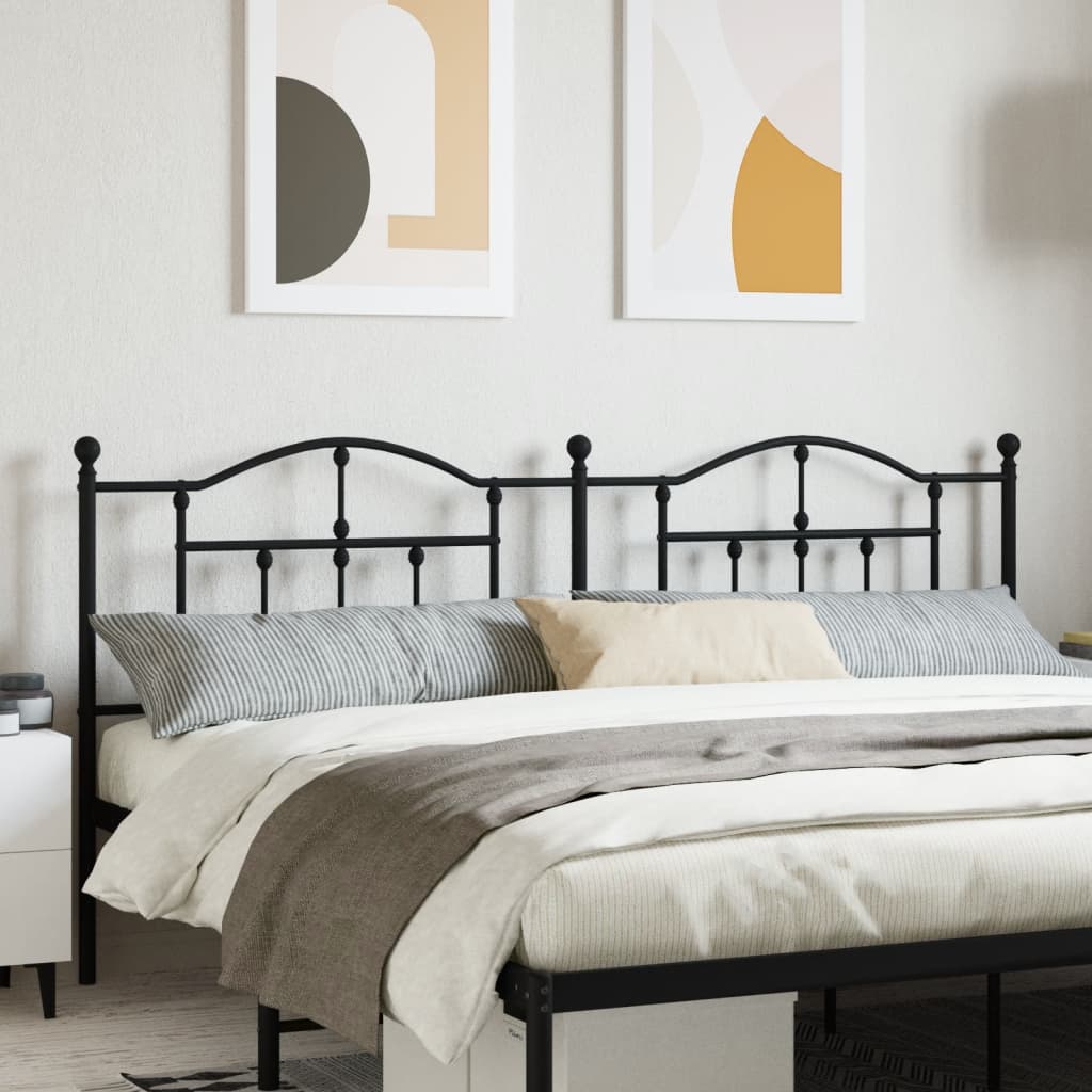 vidaXL Metal Headboard Black 76"