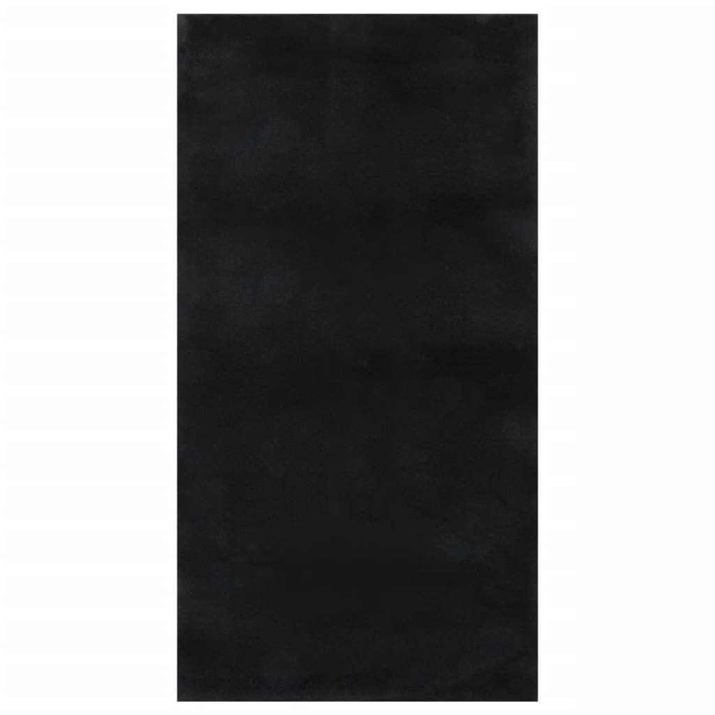 vidaXL Shaggy Rug Black 4'x6' Polyester