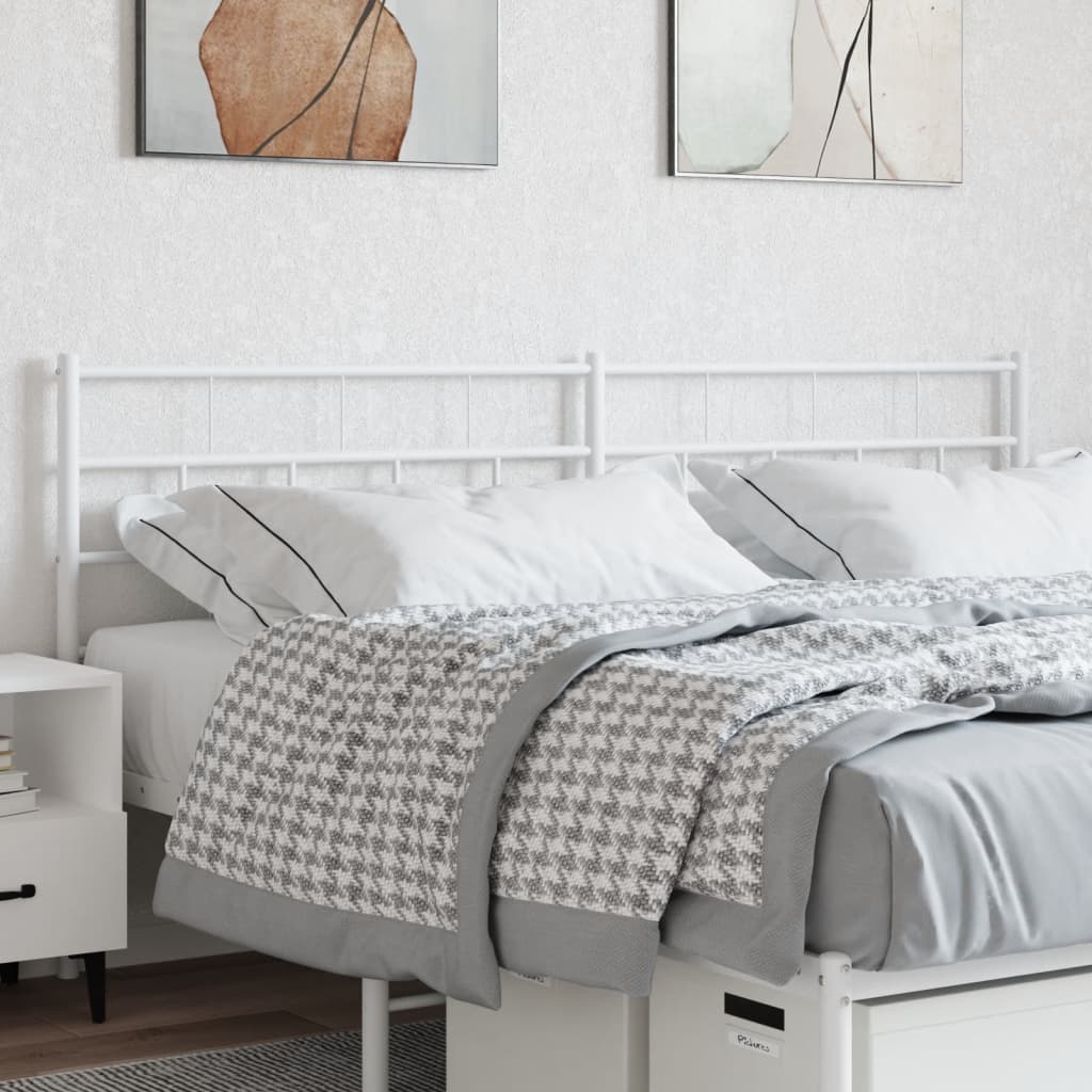 vidaXL Metal Headboard White 76"