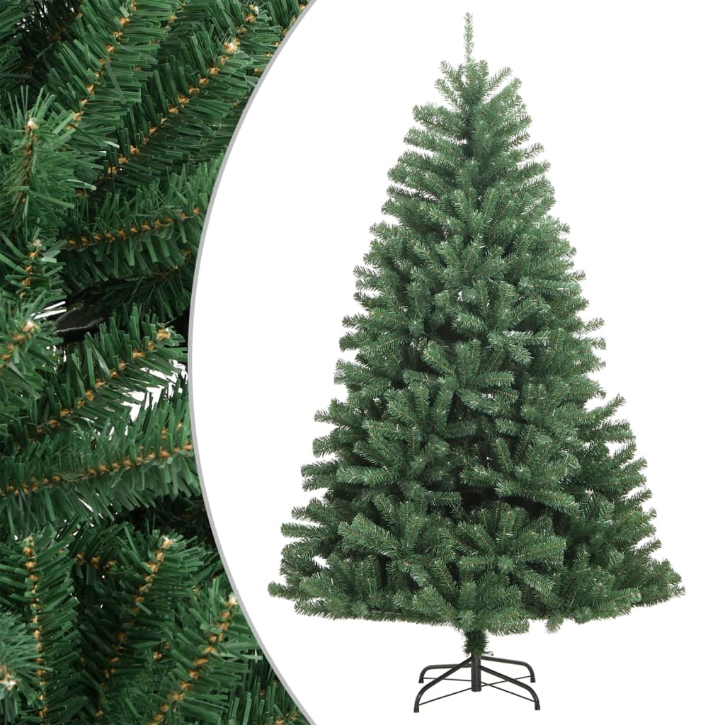 vidaXL Artificial Hinged Christmas Tree with Stand Green 82.7"