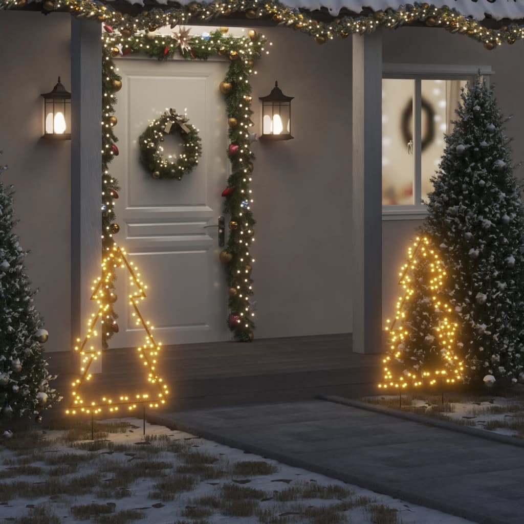 vidaXL Christmas Light Decoration with Spikes Tree 115 LEDs 35.4"