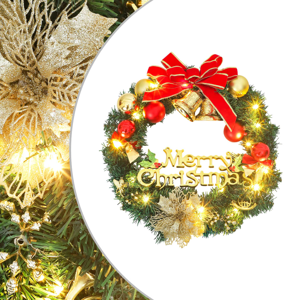 vidaXL Christmas Wreath with 35 LEDs Green 23.6"