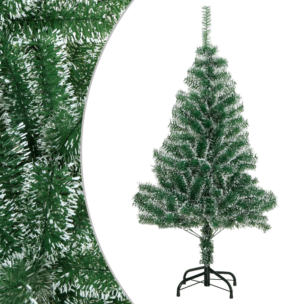 vidaXL Artificial Christmas Tree with Flocked Snow Green 47.2"