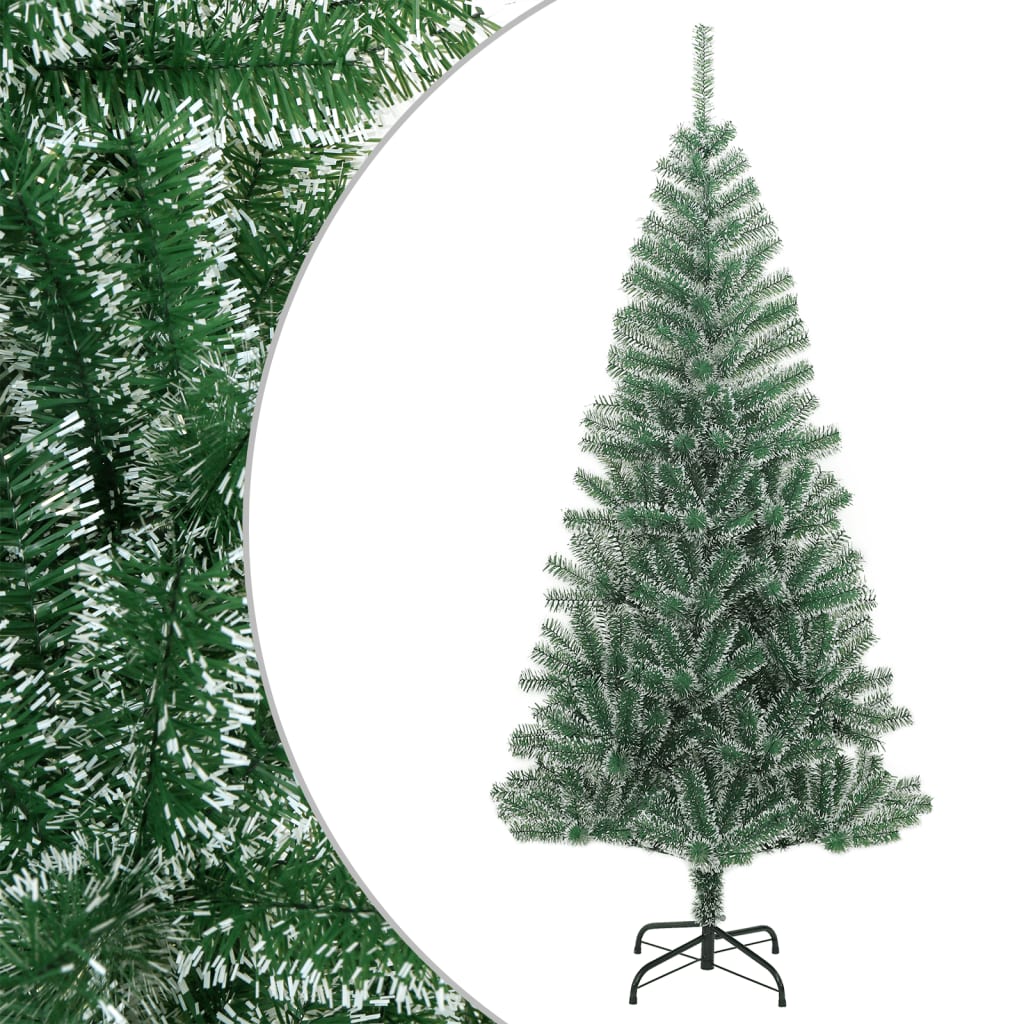 vidaXL Artificial Christmas Tree with Flocked Snow Green 70.9"