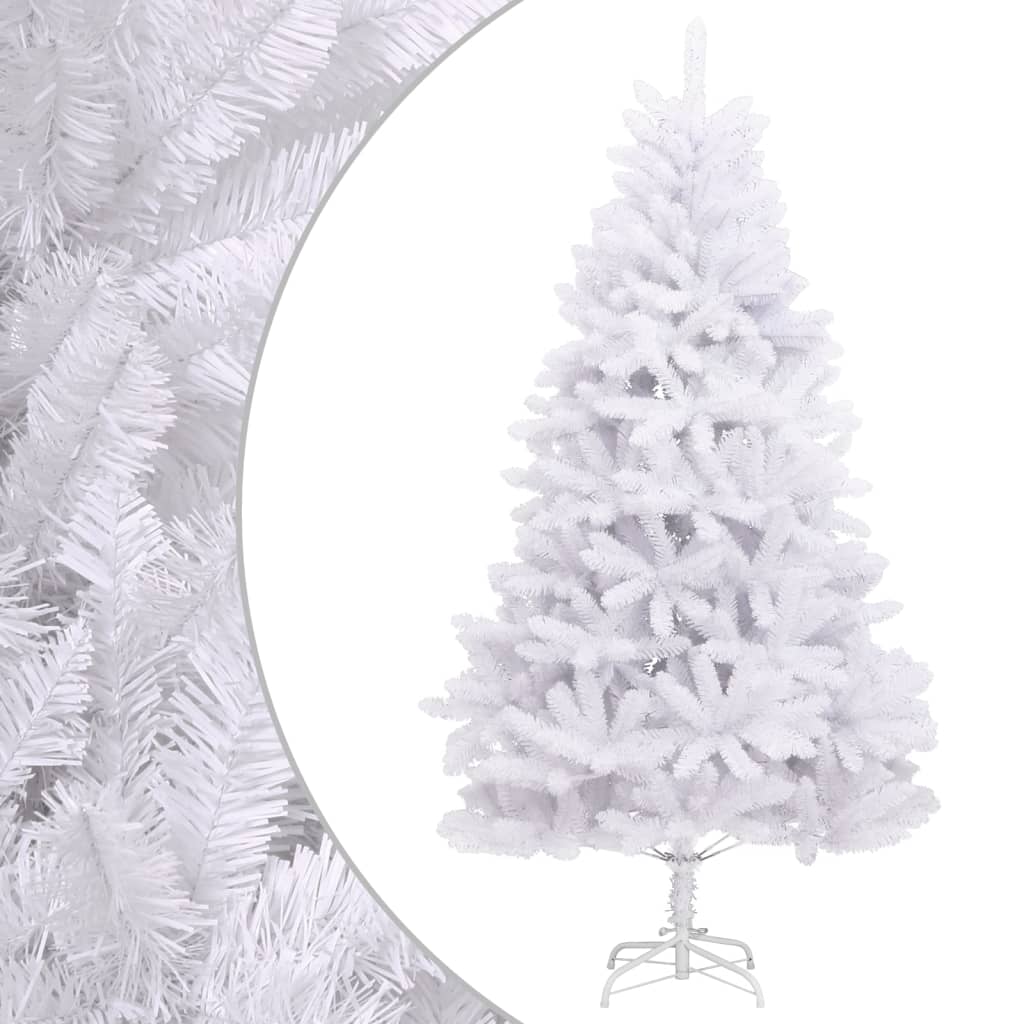 vidaXL Artificial Hinged Christmas Tree with Stand White 70.9"