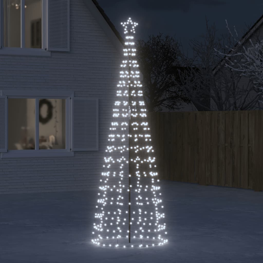 vidaXL Christmas Tree Light with Spikes 570 LEDs Cold White 118.1"