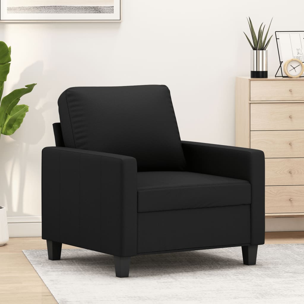 vidaXL Sofa Chair Black 23.6" Faux Leather