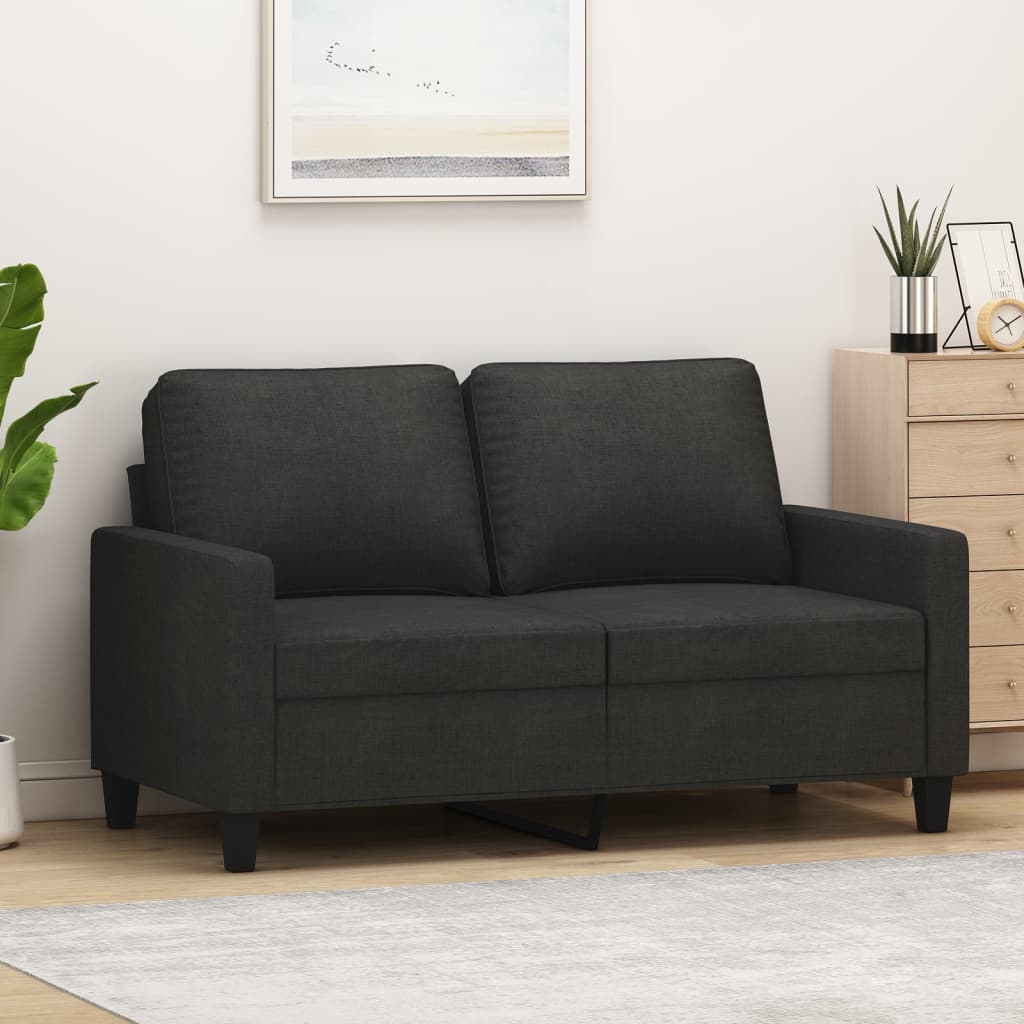 vidaXL 2-Seater Sofa Black 47.2" Fabric