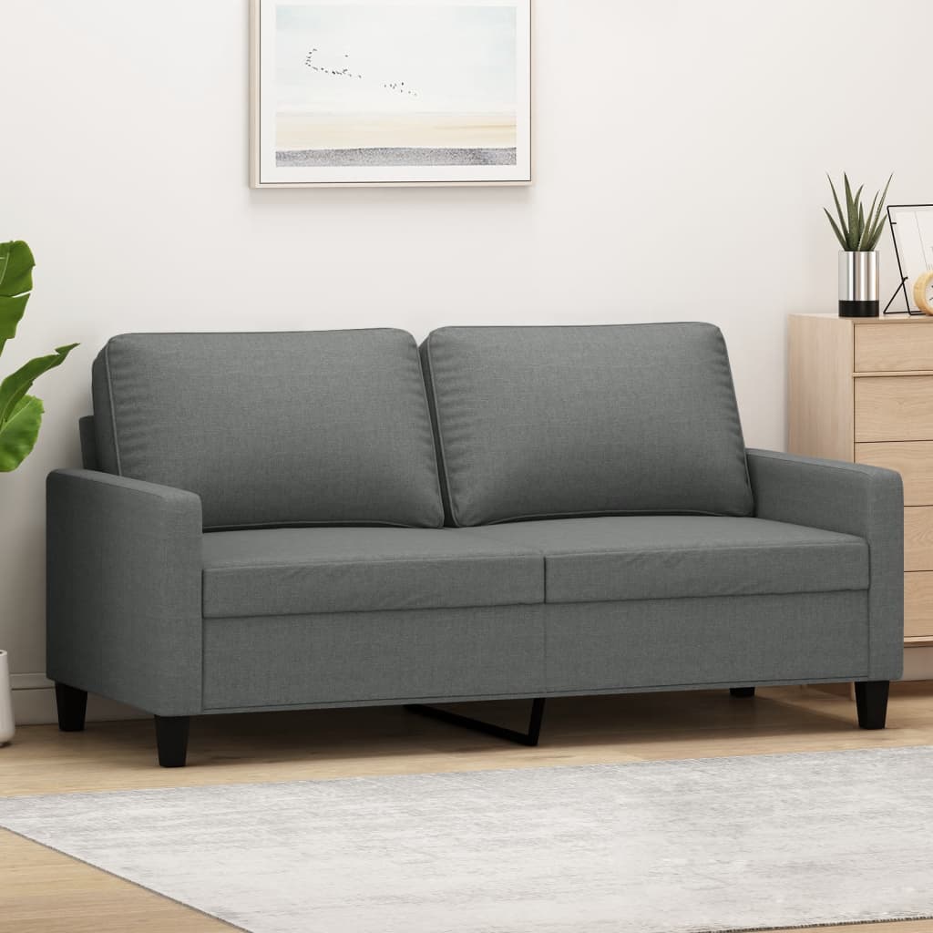 vidaXL 2-Seater Sofa Dark Gray 55.1" Fabric