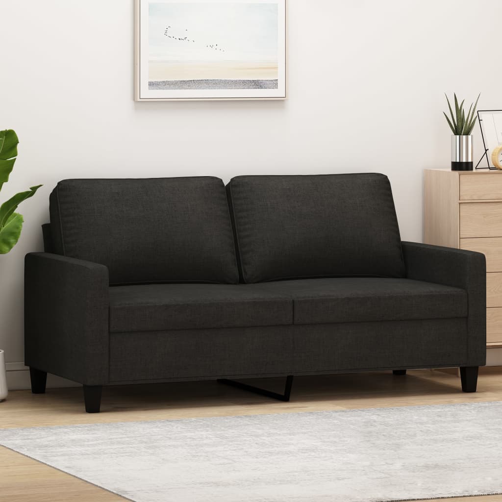 vidaXL 2-Seater Sofa Black 55.1" Fabric