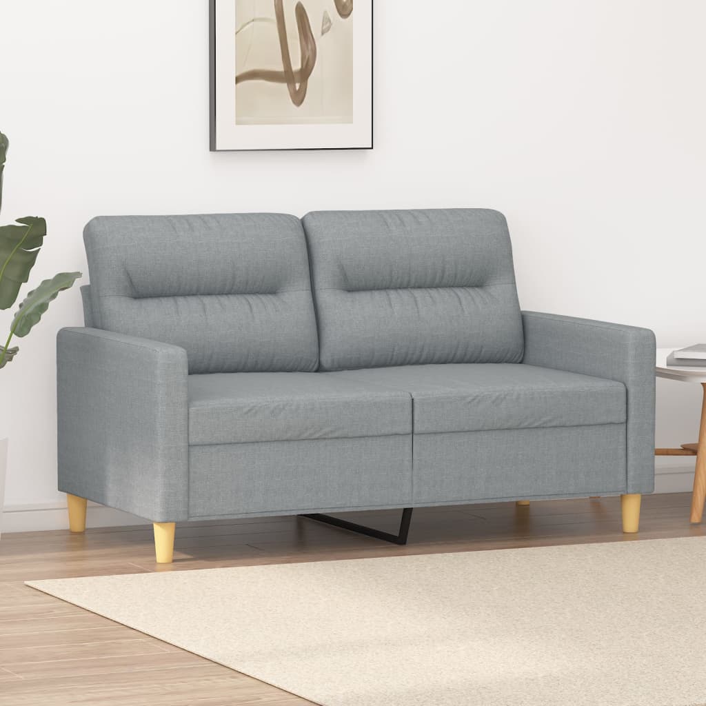 vidaXL 2-Seater Sofa Light Gray 47.2" Fabric