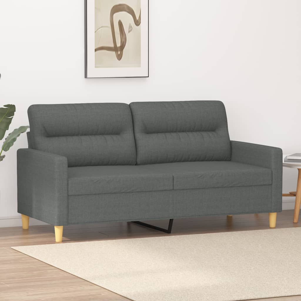 vidaXL 2-Seater Sofa Dark Gray 55.1" Fabric