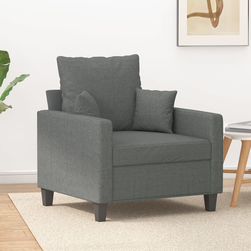 vidaXL Sofa Chair Dark Gray 23.6" Fabric