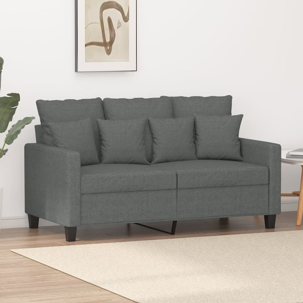 vidaXL 2-Seater Sofa Dark Gray 47.2" Fabric