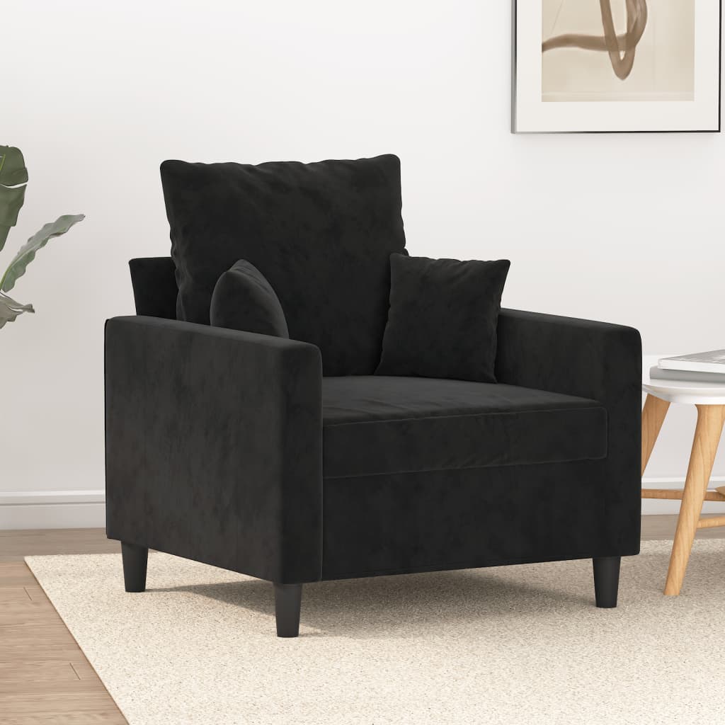 vidaXL Sofa Chair Black 23.6" Velvet