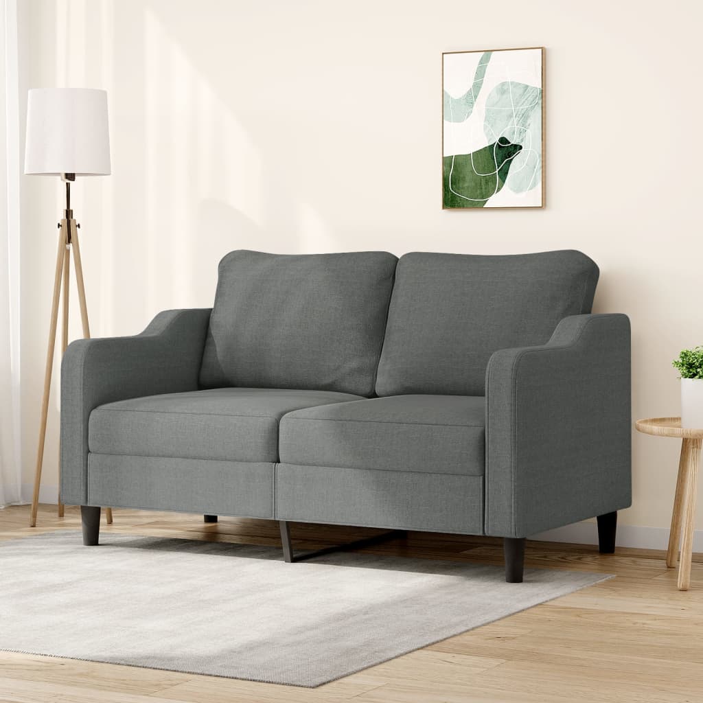 vidaXL 2-Seater Sofa Dark Gray 55.1" Fabric