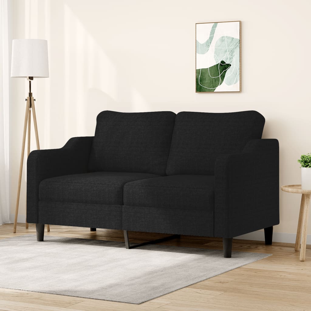 vidaXL 2-Seater Sofa Black 55.1" Fabric