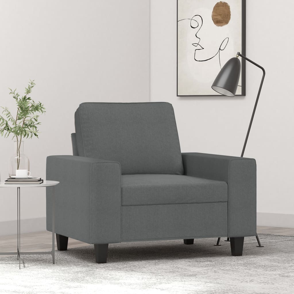 vidaXL Sofa Chair Dark Gray 23.6" Fabric