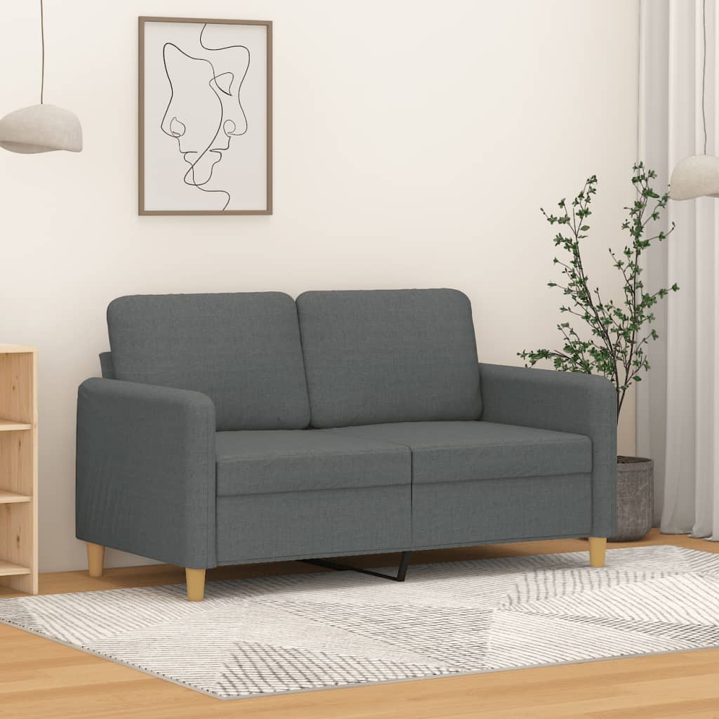 vidaXL 2-Seater Sofa Dark Gray 47.2" Fabric