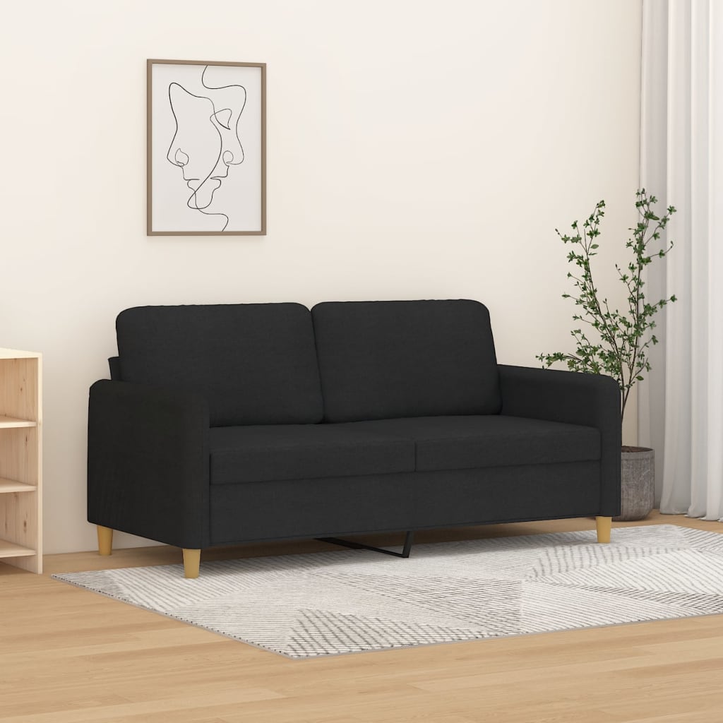 vidaXL 2-Seater Sofa Black 55.1" Fabric