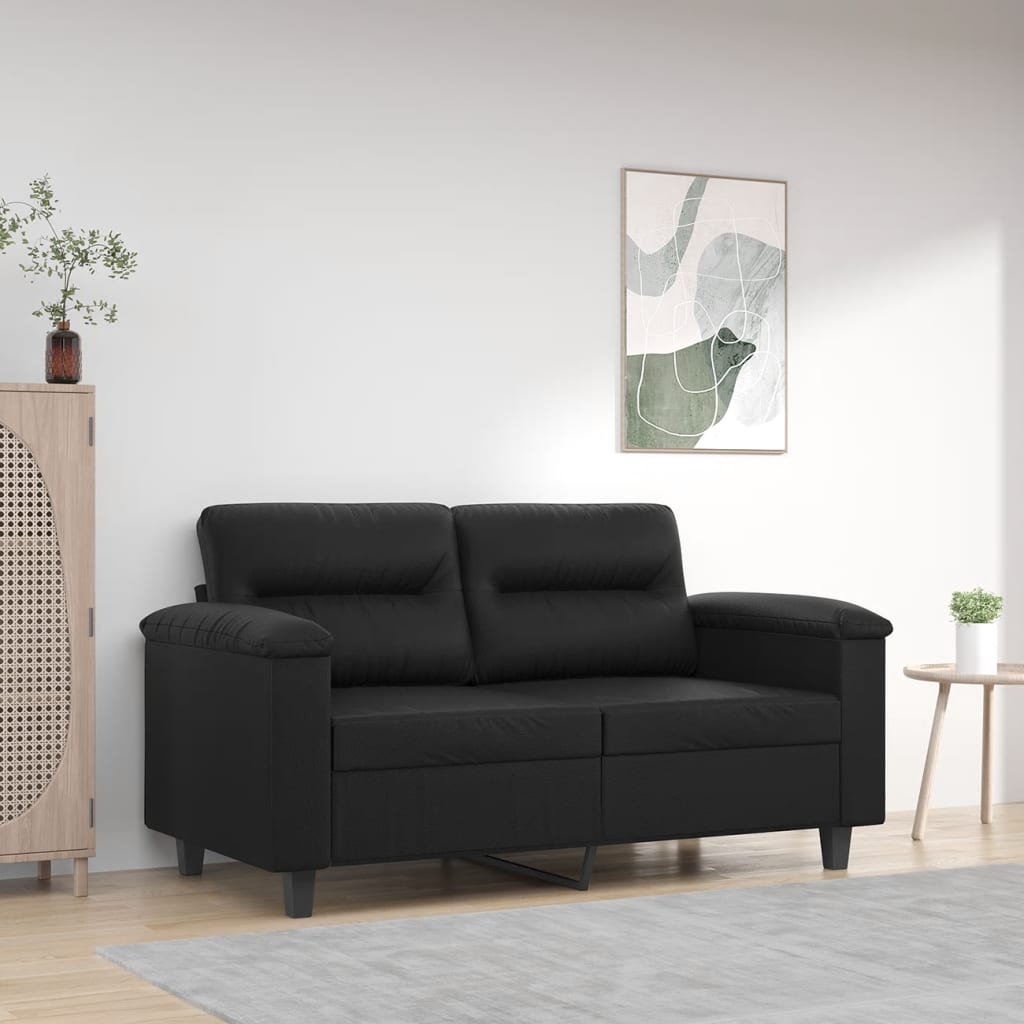 vidaXL 2-Seater Sofa Black 47.2" Faux Leather