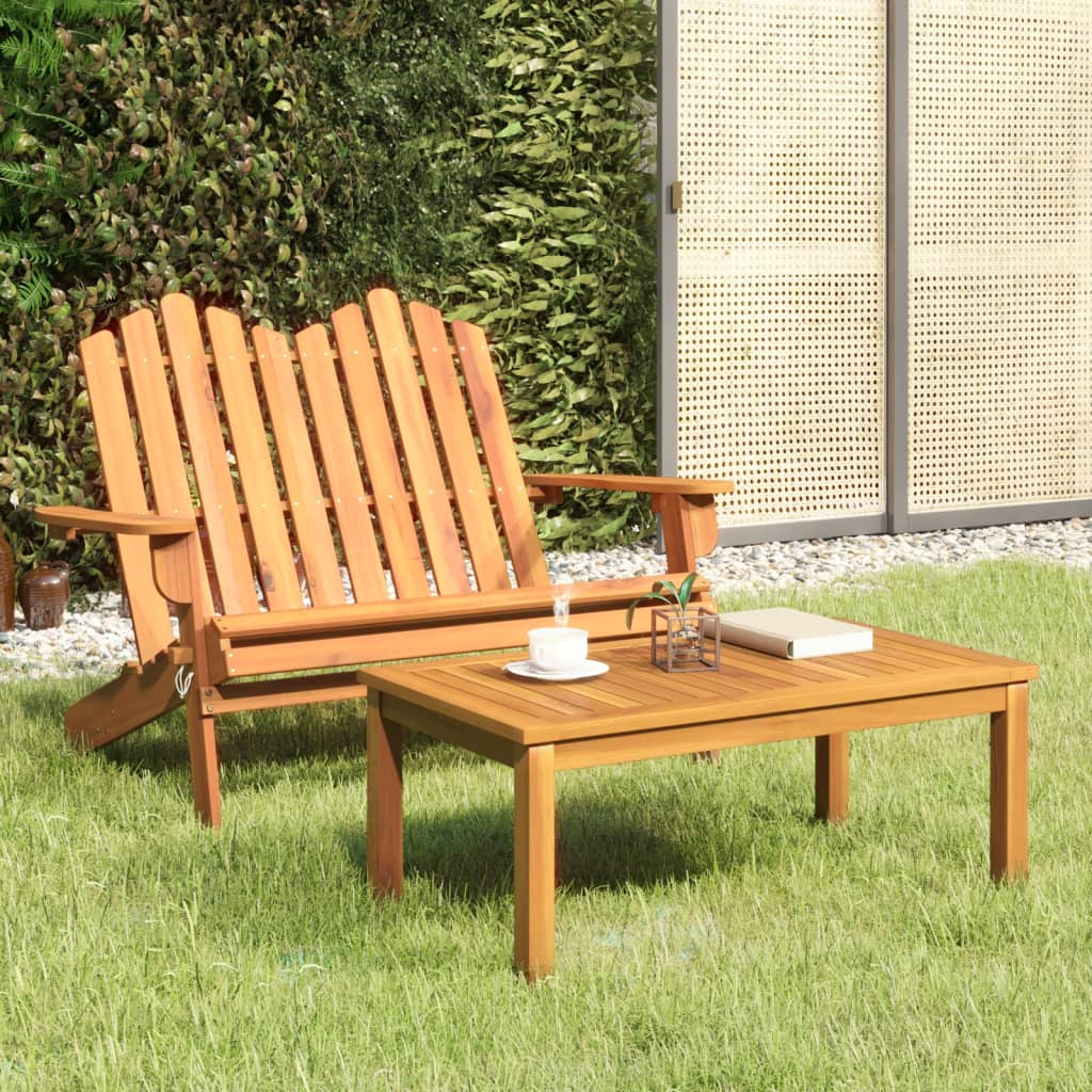 vidaXL 2 Piece Adirondack Patio Lounge Set Solid Wood Acacia