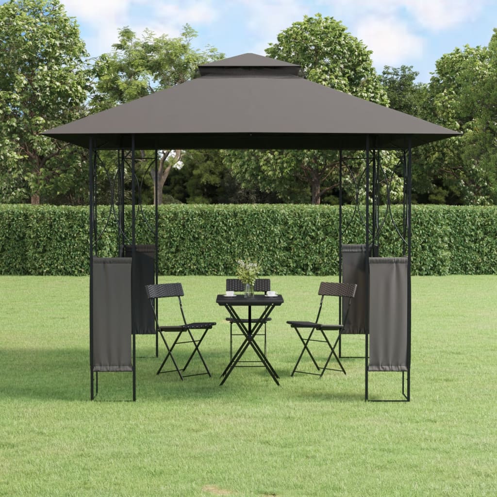 vidaXL Gazebo with Roof Anthracite 118.1"x118.1"x106.3" Steel