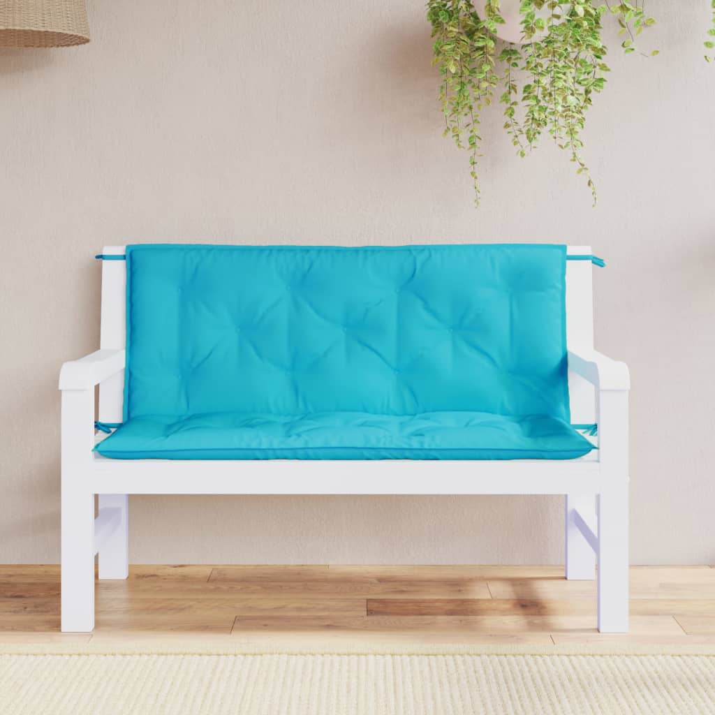 vidaXL Garden Bench Cushions 2pcs Turquoise 47.2"x19.7"x2.8" Fabric