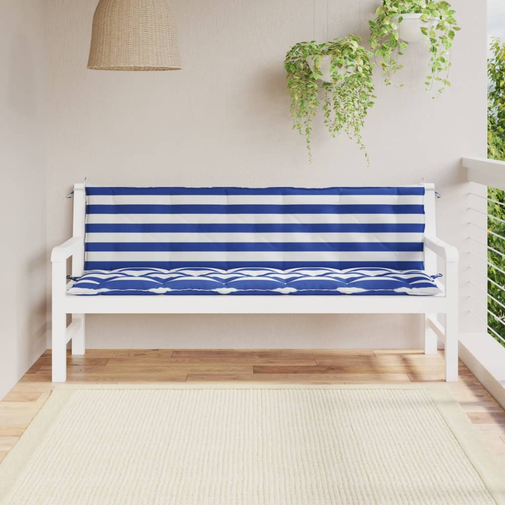 vidaXL Garden Bench Cushions 2 pcs Blue&White Stripe Oxford Fabric