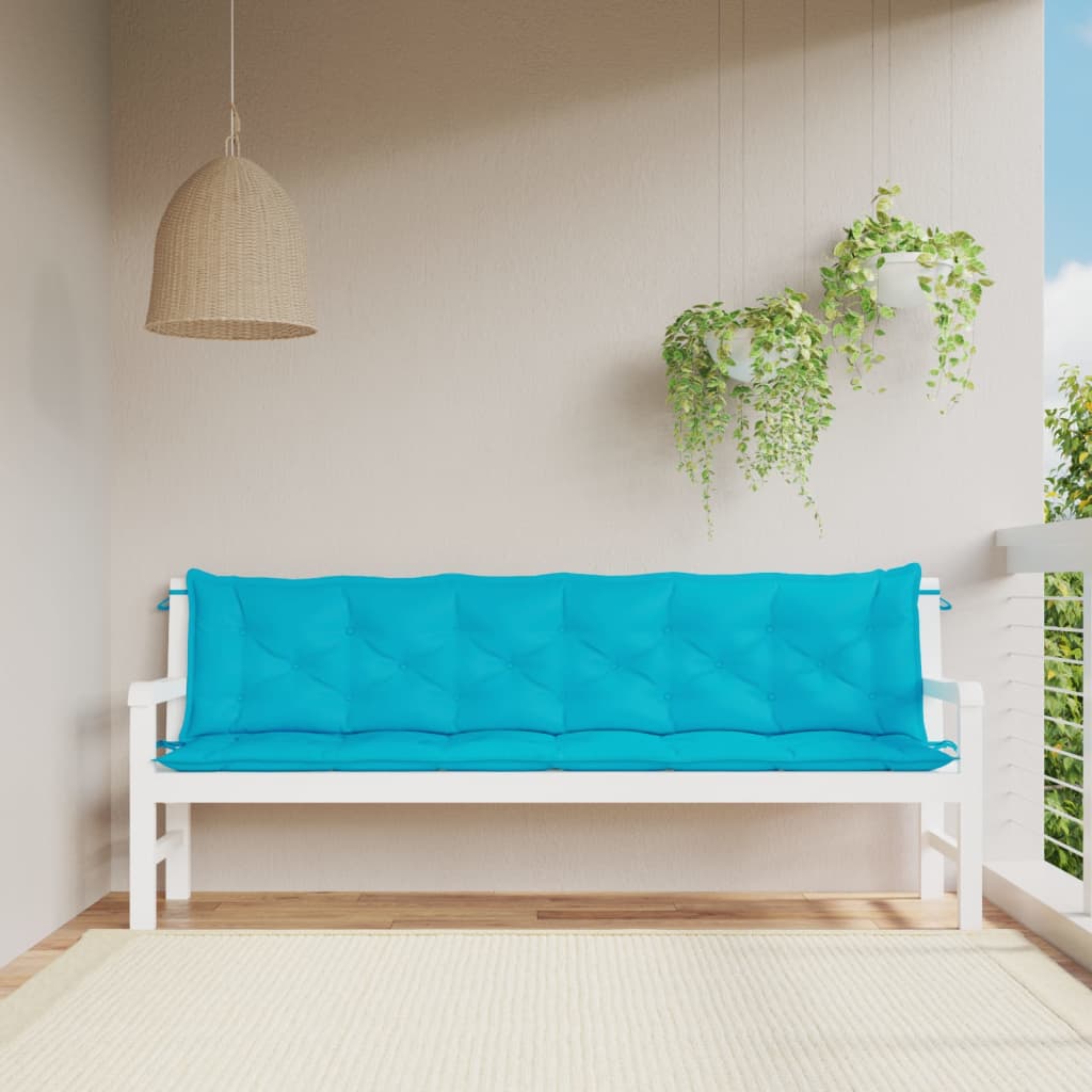 vidaXL Garden Bench Cushions 2pcs Turquoise 78.7"x19.7"x2.8" Fabric