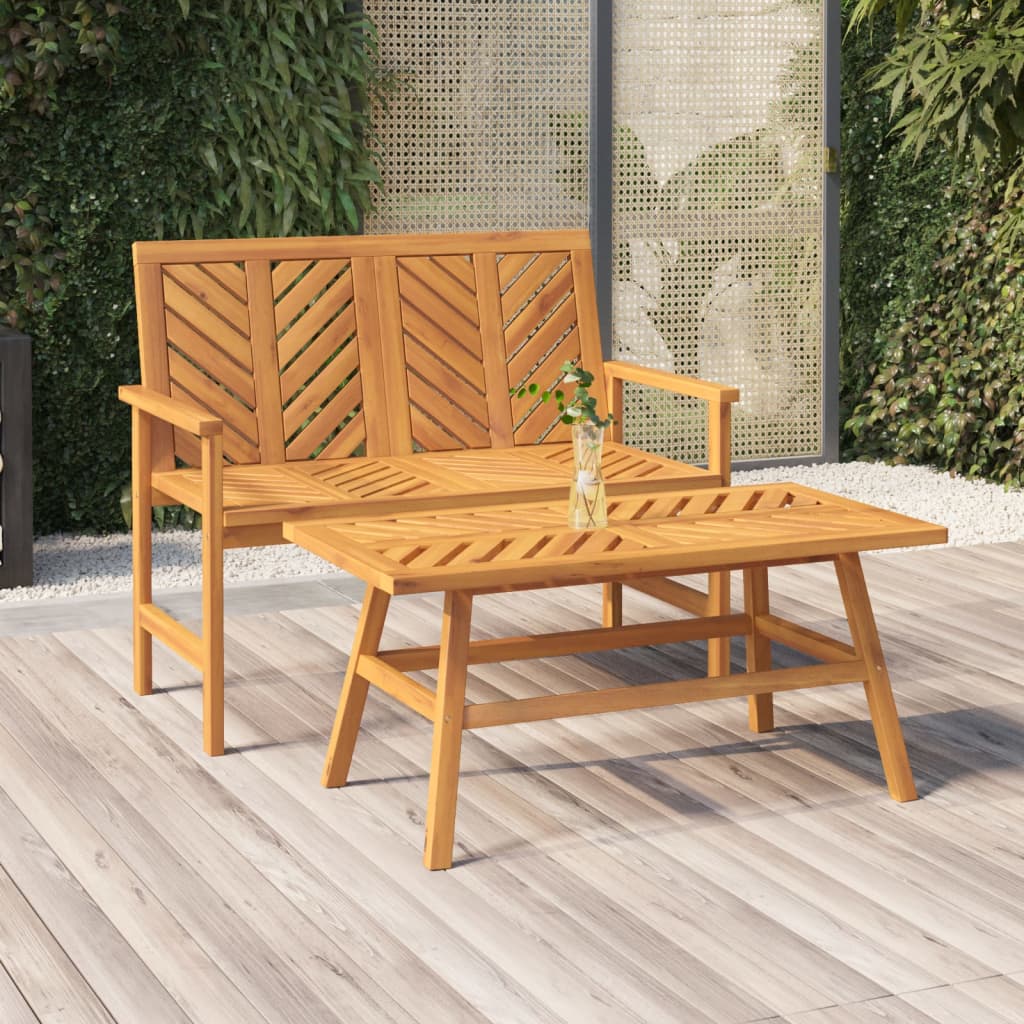 vidaXL 2 Piece Patio Lounge Set Solid Wood Acacia