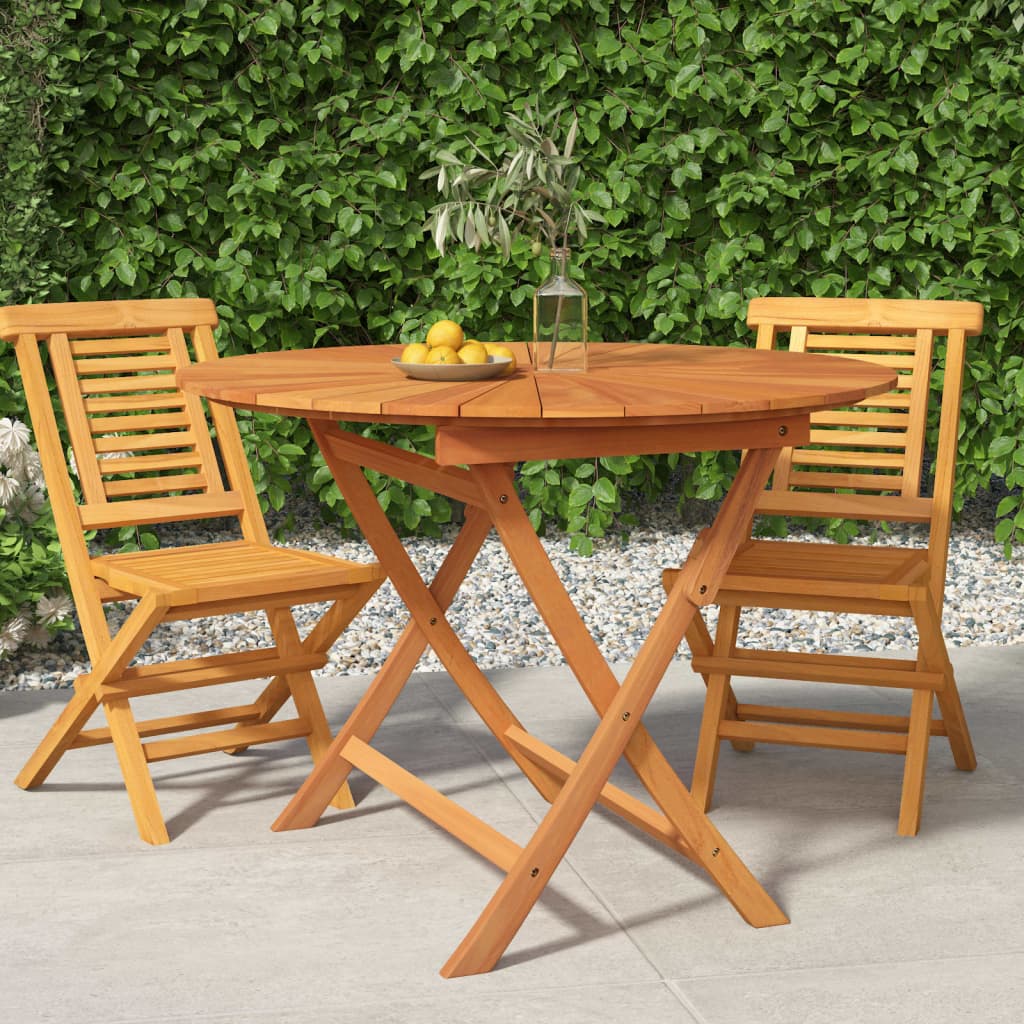 vidaXL Folding Patio Table   33.5"x29.5" Solid Wood Teak