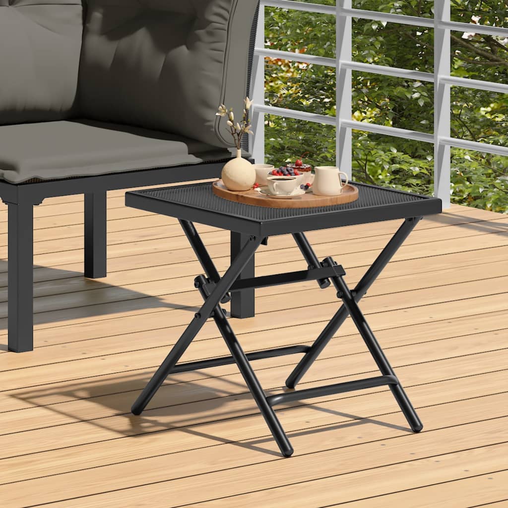 vidaXL Folding Patio Table Anthracite 15"x15"x15" Steel Mesh