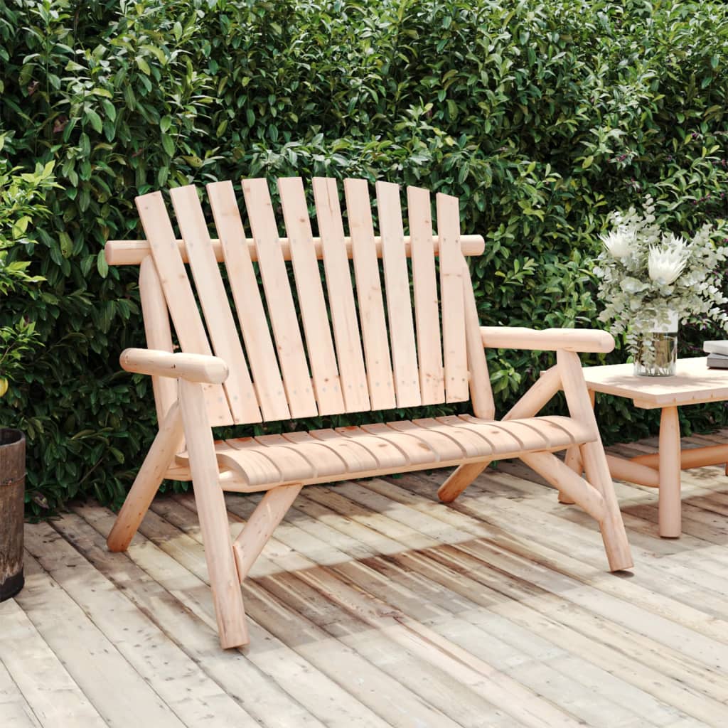 vidaXL 2-Seater Patio Bench 46.9"x33.5"x38.6" Solid Wood Spruce