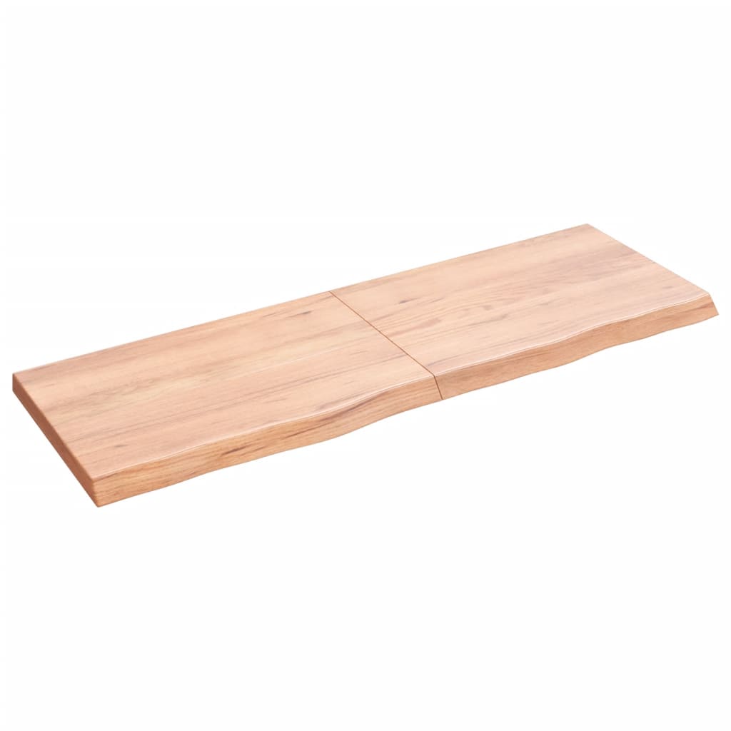 vidaXL Wall Shelf Light Brown 47.2"x15.7"x(0.8"-1.6") Treated Solid Wood Oak