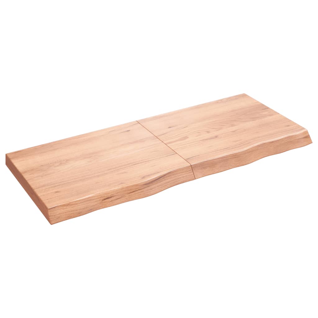 vidaXL Wall Shelf Light Brown 47.2"x19.7"x(0.8"-2.4") Treated Solid Wood Oak