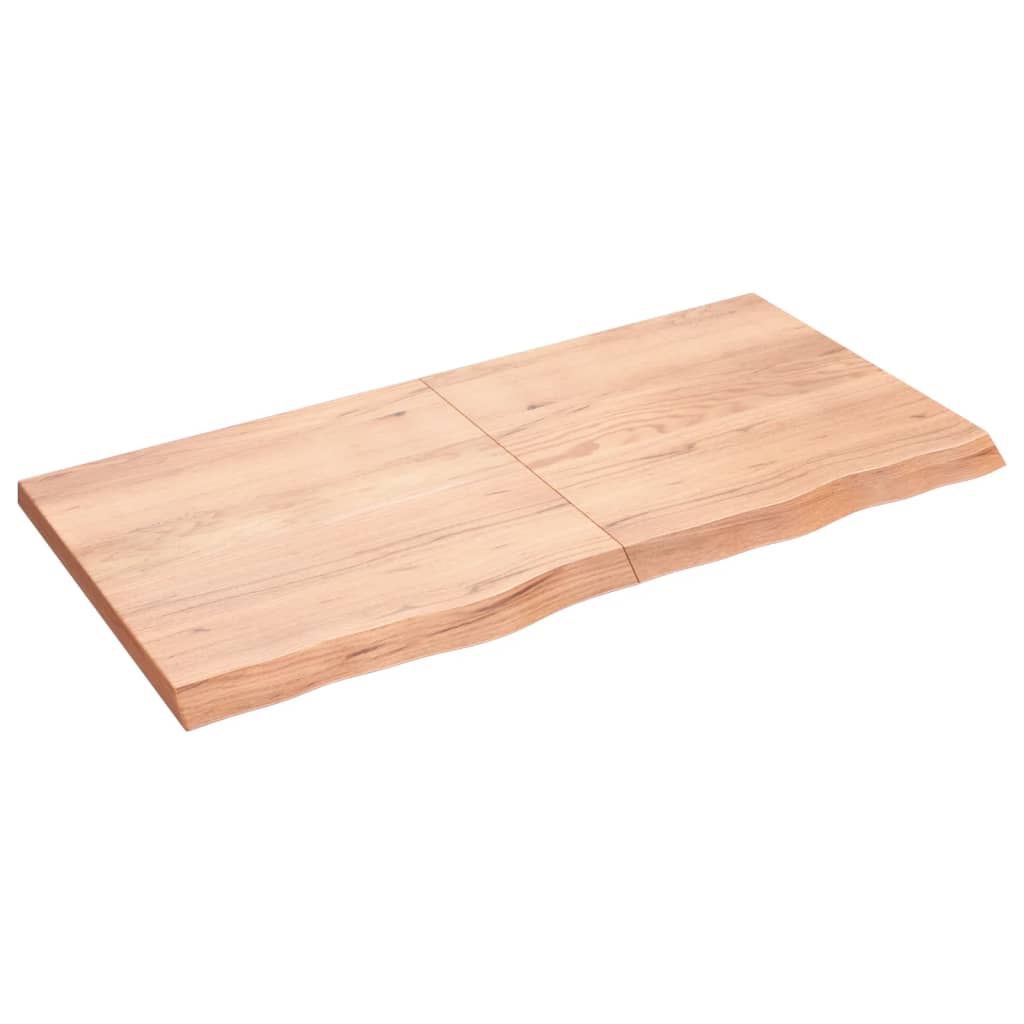 vidaXL Wall Shelf Light Brown 47.2"x23.6"x(0.8"-1.6") Treated Solid Wood Oak