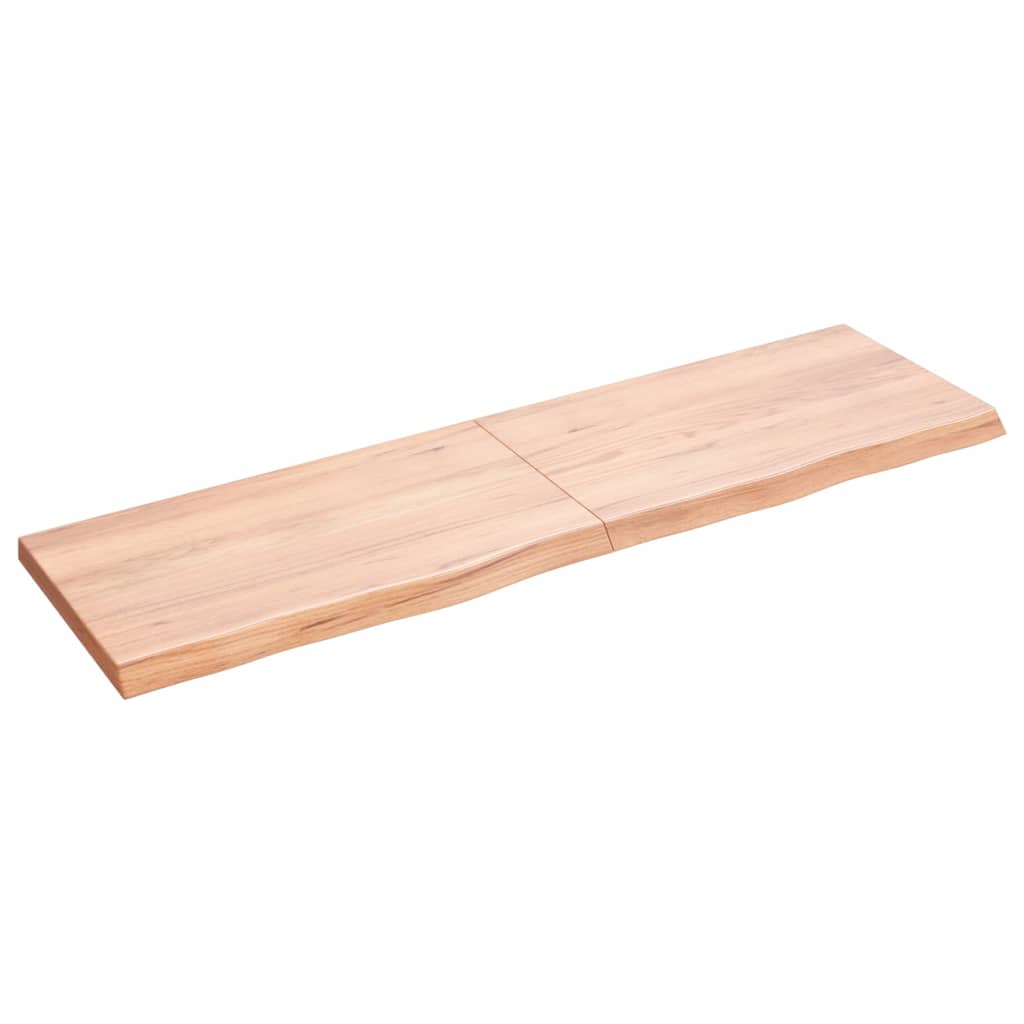 vidaXL Wall Shelf Light Brown 55.1"x15.7"x(0.8"-1.6") Treated Solid Wood Oak