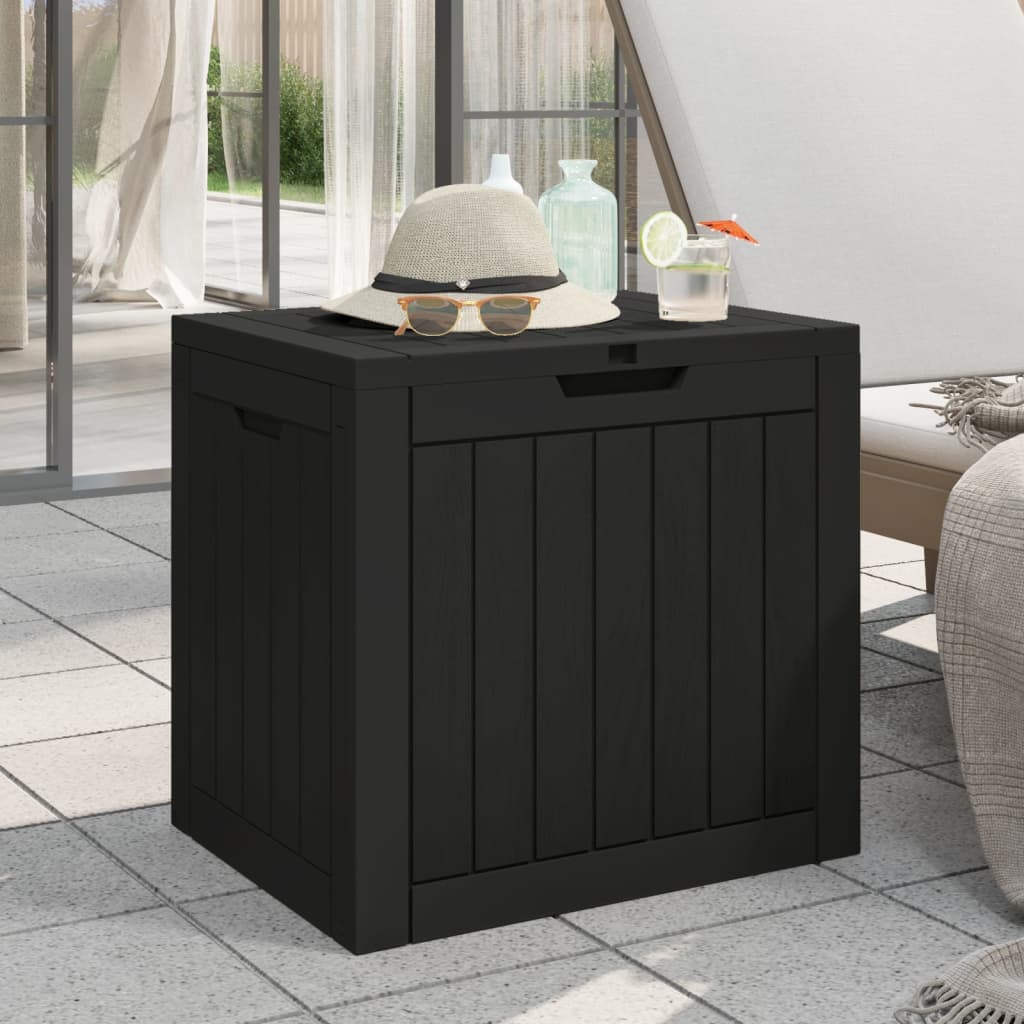 vidaXL Patio Storage Box Black 21.9"x16.9"x20.9" Polypropylene