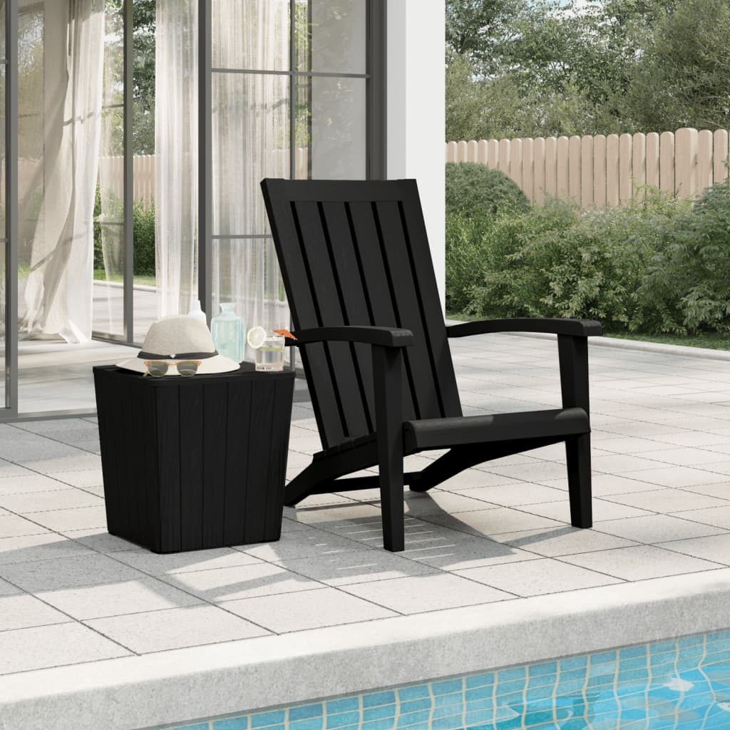 vidaXL Patio Adirondack Chair Black Polypropylene