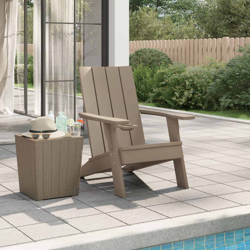 vidaXL Patio Adirondack Chair Light Brown 29.5"x34.8"x35.2" Polypropylene