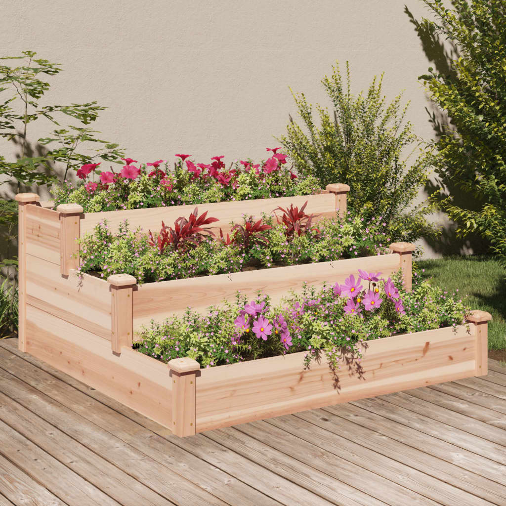 vidaXL Garden Raised Bed 47.2"x47.2"x22" Solid Wood Fir